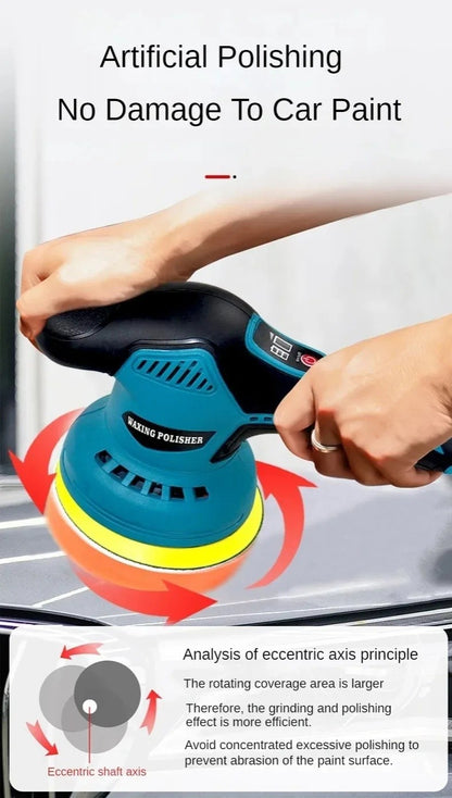 Máquina Polidora de Carros 8 Engrenagens 2800-5500RPM Portátil Multifuncional Bateria de Lítio Enceramento Automotivo Aparelho Elétrico de Polimento