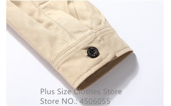 Loose Casual Boys Shirts Outdoor Long Sleeve Army Green Cotton 7XL 8XL 9XL 10XL 150KG Plus Size Cargo Blouses Black Men Clothes