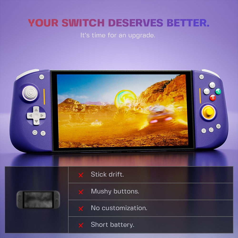 NYXI Hyperion 3 Hall Effect Controller No Drift, Full Mechanical Switches, 9-Axis Gyro, Magnetic Joypad for Nintendo Switch 2, Wireless Gamepad Purple