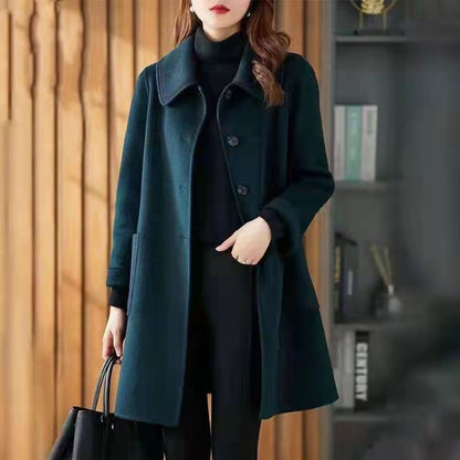 New Korean Mid-length Woolen Jacket for Women Loose Versatile Ins Fashion Coat