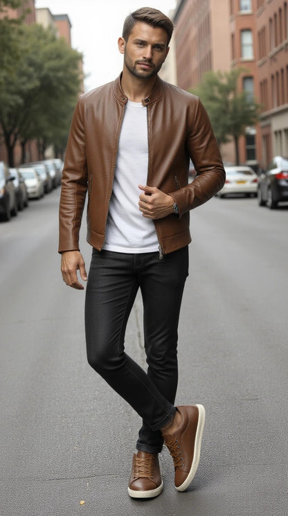 Men's casual shoes 2025 brand fashion comfortable leather shoes men