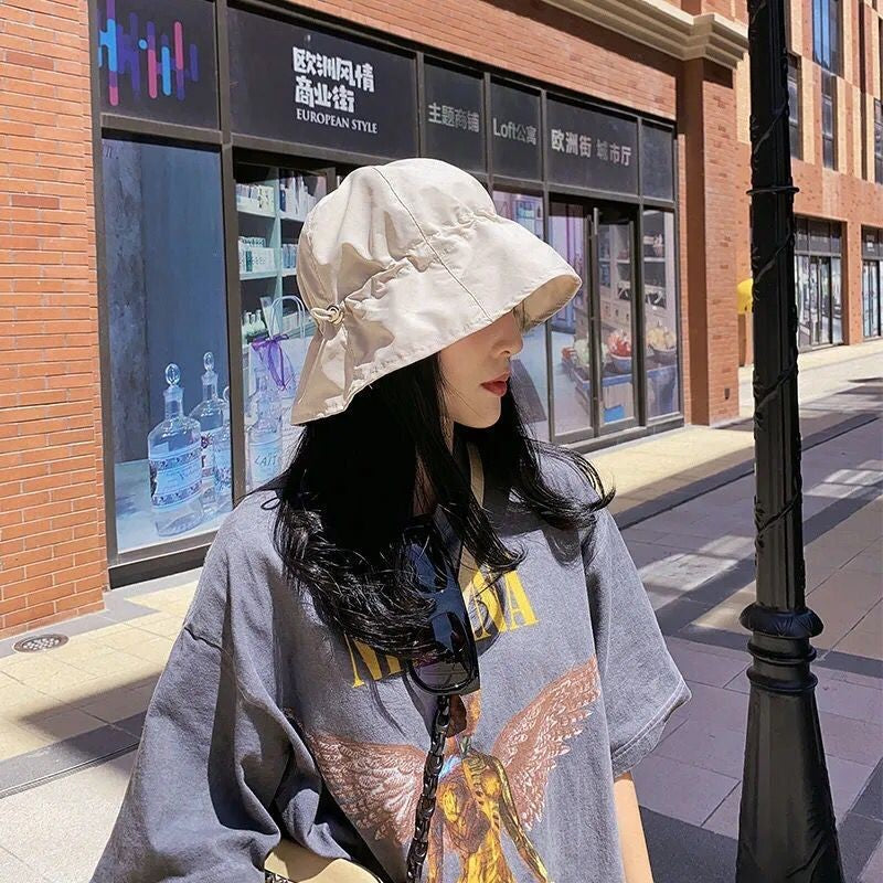 Women Summer Bucket Hat Quick Dry Drawstring Basin Hats For Girls Lady UV Protection Waterproof Panama Cap