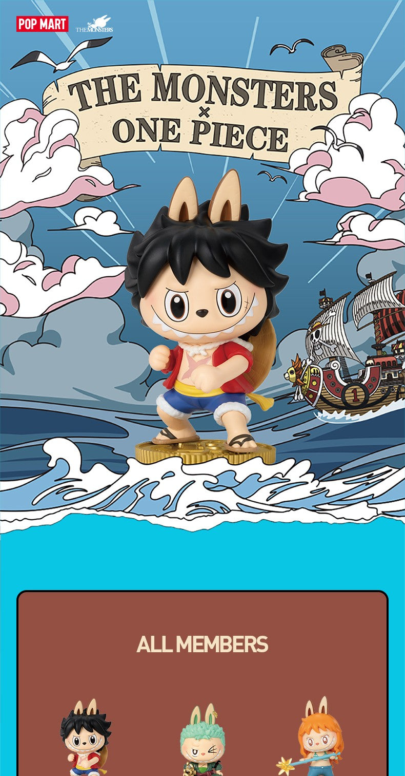 Pop Mart THE MONSTERS Labubu One Piece Series Blind Boxes Labubu One Piece Figurinhas Presente