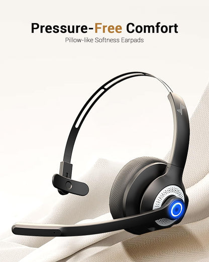 JIAMQISHI Bluetooth 5.2 Wireless Headset with Mic for Work Clear Call Mic Mute USB Dongle Applicable To PC,Laptop,Zoom,Office