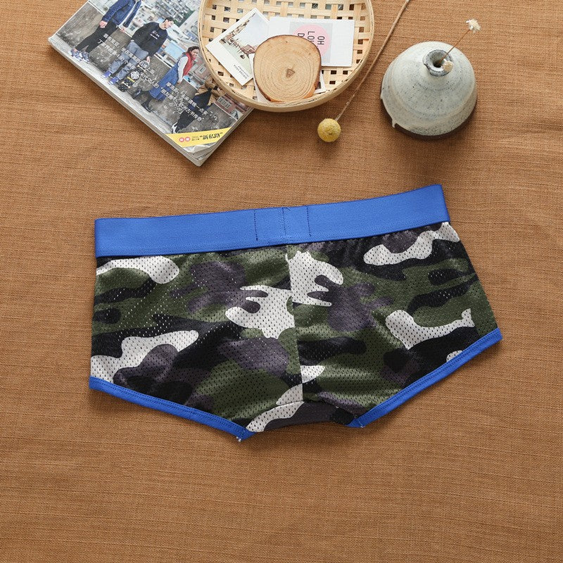 Men's nylon mesh breathable cool Camouflage underwear addicted youth boxer briefs