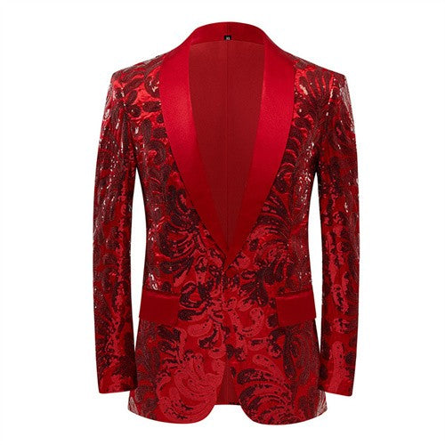 2025 New Men Sequined Suit Single Button Slim Fit Jacket Fashion Singer Bar KTV Stage Performance Luxurious Dress Blazers