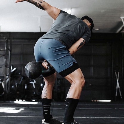 Summer Gym Sports Compression Shorts Mens Streatwear Quick Dry Quarter Short Pants Jogging Basketball Shorts Casual Trend Shorts