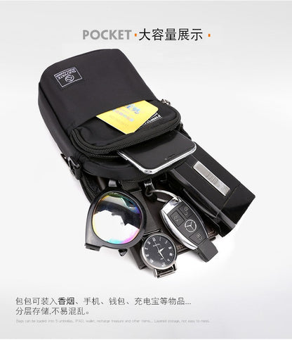 Fashion 3 Layers Men Small Shoulder Bag High Quality Durable Nylon Male Handbag Portable Messenger Bag Flap Mini Waist Bag