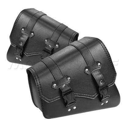 Universal Accessories Triangle Synthetic Leather Motorcycle Side Saddle Bag for Cafe Racer ATV For Harley Sportster XL 883/1200