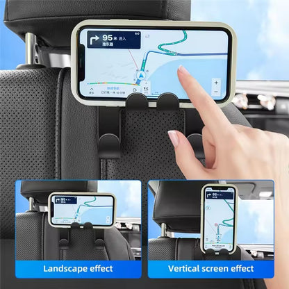 Gancho de carro para banco traseiro, suporte para celular, suporte preguiçoso para encosto de cabeça do banco traseiro para iPhone Samsung Todos os telefones