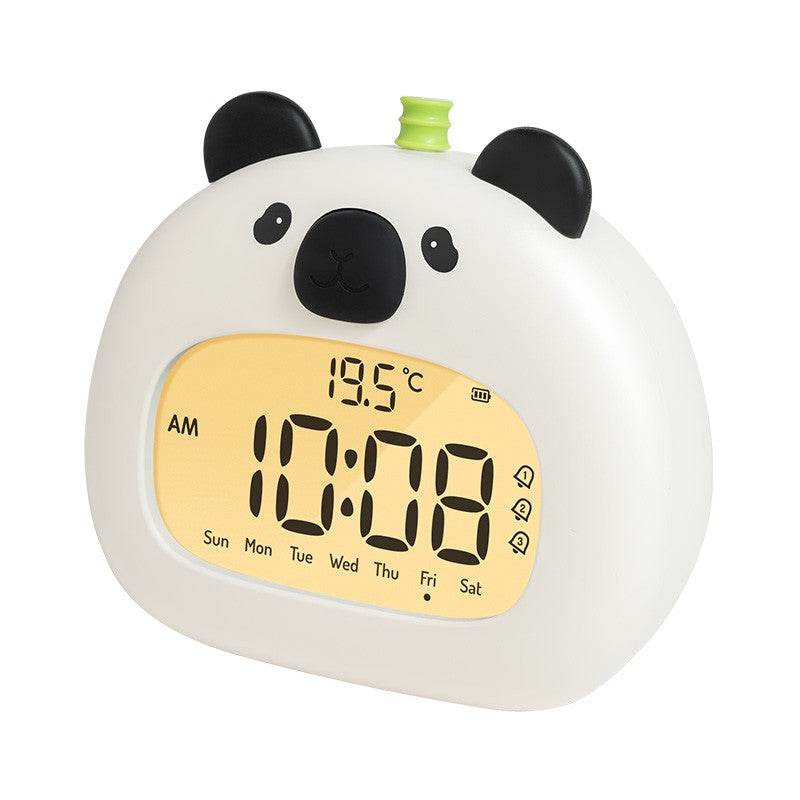 Bedside LED Clock Kids Alarm Clock Children's Sleep Trainier Temperature Display With Rechargeable Control Digital Cute Capybara