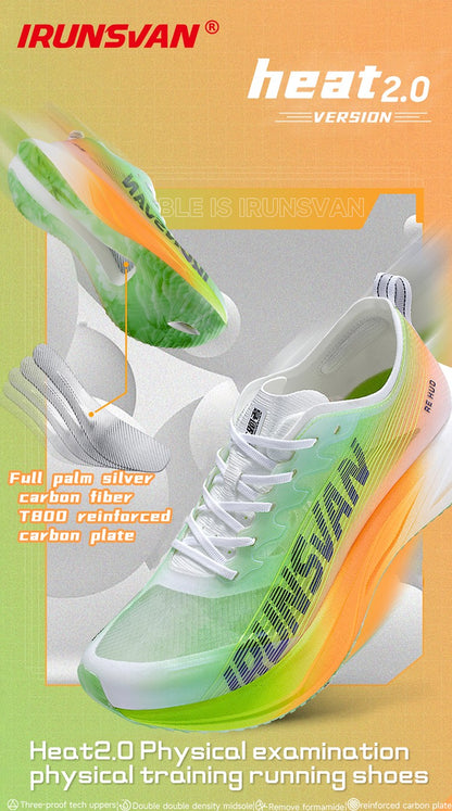 Tênis IRUNSVAN HEAT 2.0 com Placa de Carbono, Profissional para Maratona, Corrida, Treino Atlético e Esportivo Masculino