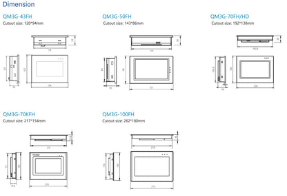 IHM CLP Integrado Tudo-em-Um Coolmay Série QM3G Suporta Personalização Analógica e Ethernet Modelos Disponíveis de 4.3''/5''/7''/10''