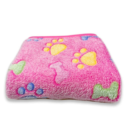 Cobertores para cães Gatos Cobertor de estimação de lã macia e fofa Quente Design de estampa fofa Patinha de cachorro gatinho Pequeno