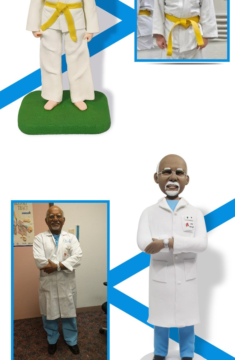 Custom Handmade Bobblehead Figure, Personalized Clay Doll on Photos, Real Person Figurine 3D Customization, Christmas Gift for M