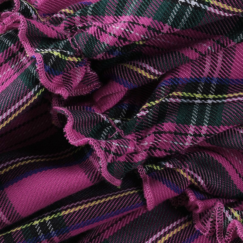 High Waist Slim Lolita Cosplay Y2k Skirt Japanese College Style Youth Girl Plaid Skirt Female Goth Skirt Pink Skirt