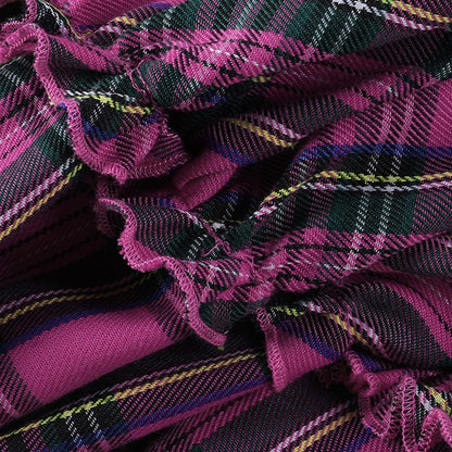 High Waist Slim Lolita Cosplay Y2k Skirt Japanese College Style Youth Girl Plaid Skirt Female Goth Skirt Pink Skirt