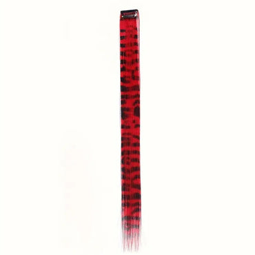 Synthetic Feather Hair Extension Colorful Fake Hair Clip In One Piece Hairpiece For Women Cosplay Party Y2K Style