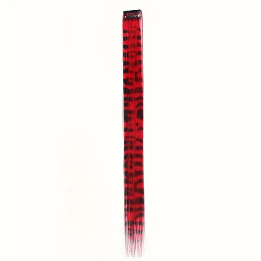 Synthetic Feather Hair Extension Colorful Fake Hair Clip In One Piece Hairpiece For Women Cosplay Party Y2K Style