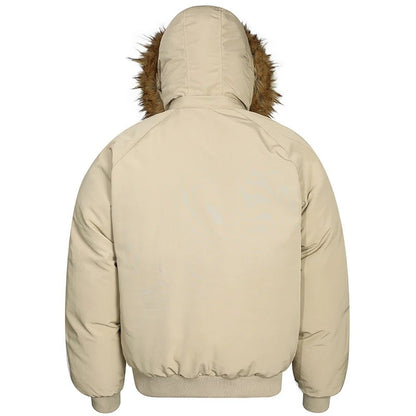 ?Mirrordust?Men Winter Jackets Thicken Warm Parkas Coat Vintage Fur Collar Padded Jackets Casual Loose Jackets Outwear