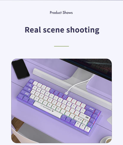 AJAZZ AK680 Teclado Mecânico para Jogos Tecla ABS 68 Teclas Teclado Bluetooth Sem Fio com Fio Troca a Quente Gasket Personalizado para Pc Laptop