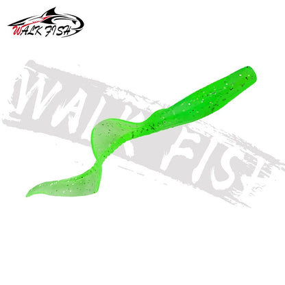 WALK FISH 10Pcs Spinpoler 60MM 80MM Iscas de Peixe Realistas Minhocas Isca de Silicone Artificial Macia Para Baixo Lúcio Isca Wobbler