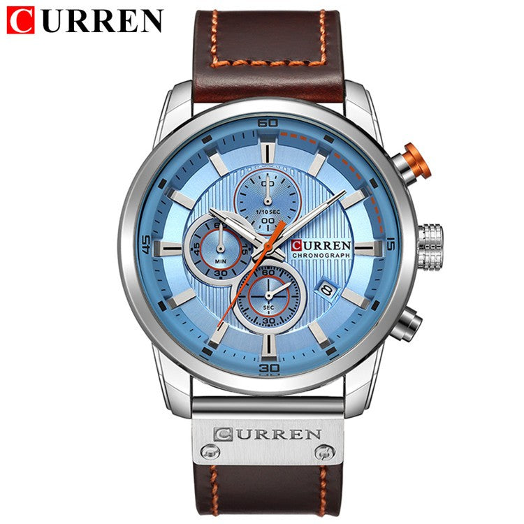 CURREN Brand Watch Men Leather Sports Watches Men's Army Military Quartz Wristwatch Chronograph Male Clock Relogio Masculino