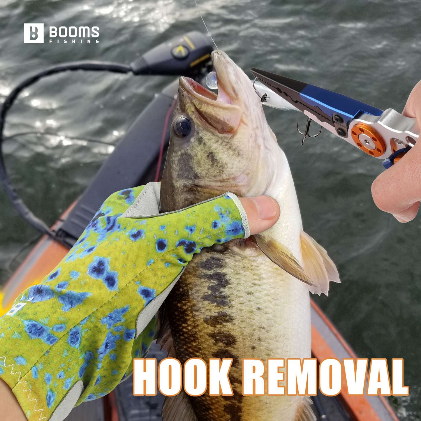 Alicates de Pesca Booms Fishing X01 de Alumínio, Ferramenta Múltipla de Pesca de Água Salgada, Removedor de Anzol, Cortador de Linha e Ferramentas de Pesca para Argola Aberta