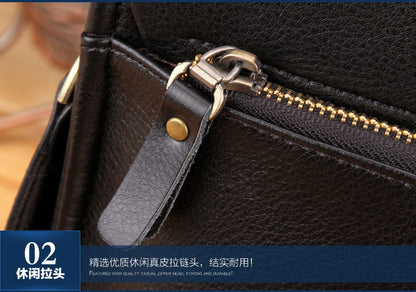 New Men's Bag, Business Shoulder Bag, Wear-resistant Waterproof PU Leather 10 Inch Capacity Men's Briefcase POLO Casual Bag