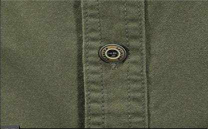 New Summer Men Short Sleeve Tooling Shirts Military Stytle Multi Pockets Cargo Shirts High Quality Men Cotton Casual Shirts 5XL