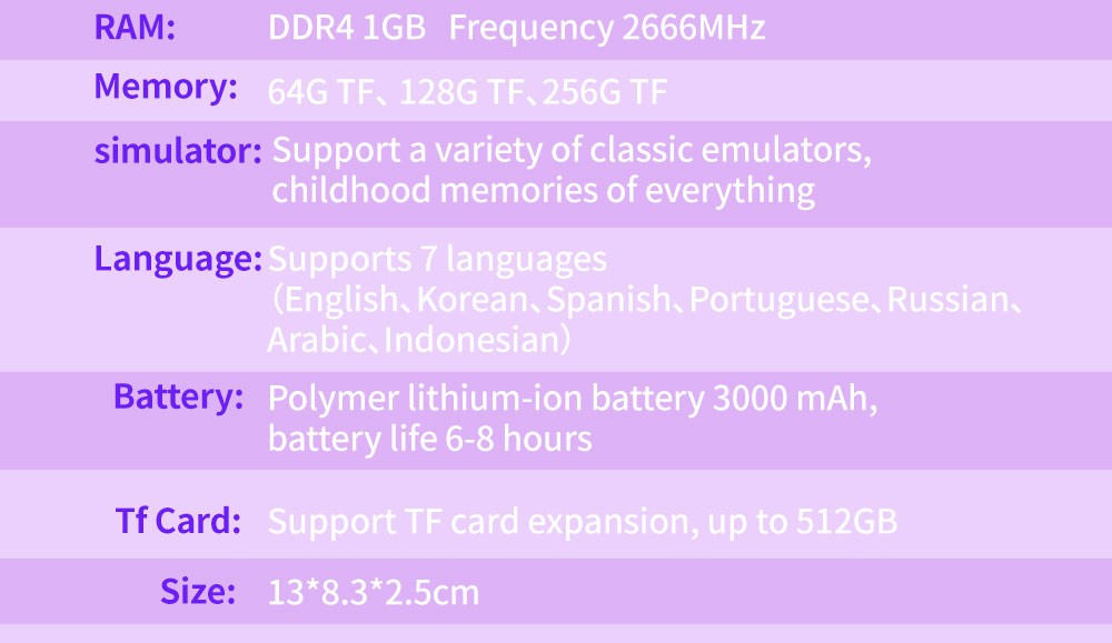 XU10 2.0 Version Retro Handheld Game Console Linux System 3.5 Inch IPS Screen 3000mAh Battery Nostalgic Retro Video Player