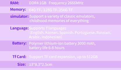 XU10 2.0 Version Retro Handheld Game Console Linux System 3.5 Inch IPS Screen 3000mAh Battery Nostalgic Retro Video Player