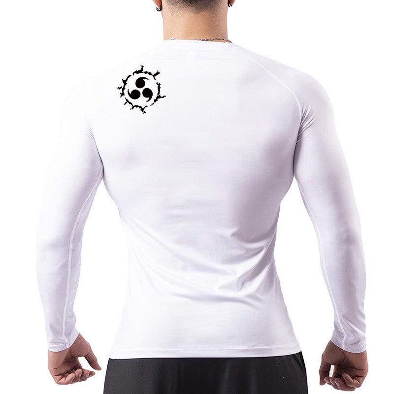 Graphic Compression Shirts for Men Athletic Quick Dry Rash Guard Stretchy Baselayers Undershirts Gym Workout Running Tshirt Tops