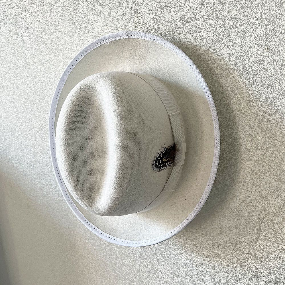 New British Style Wool Felt Fedora Hats for Men Roll Up Brim Homburg Gentleman Church Jazz Hat Party Dress Cap