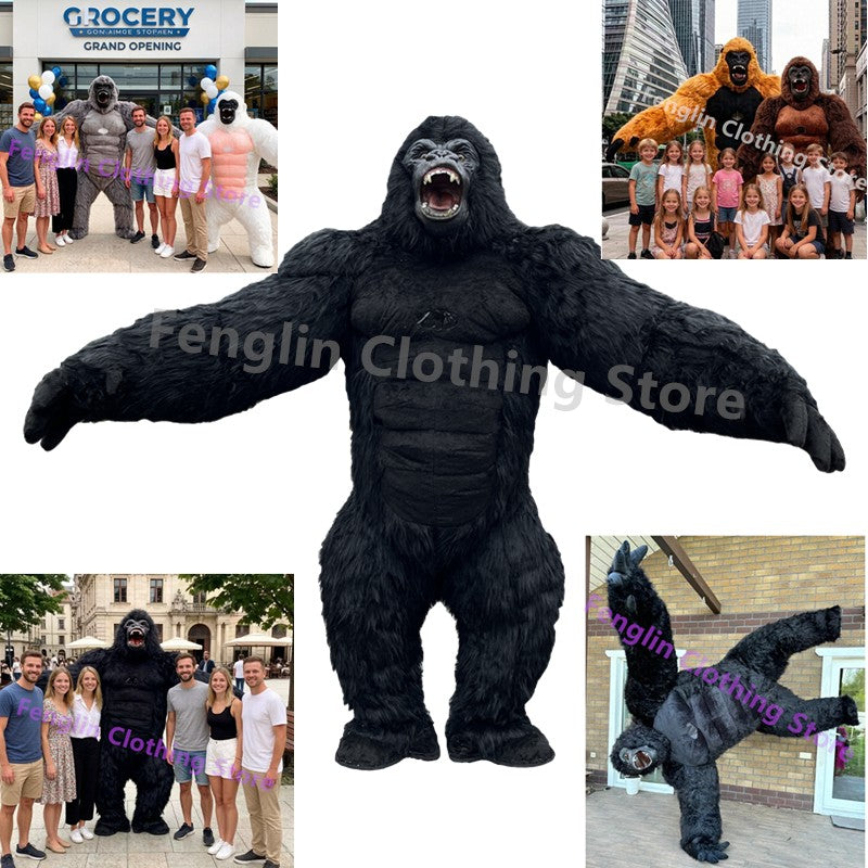 Cartoon Doll Costume 2.6-meter Inflatable Gorilla Mascot Costume Cartoon Doll King Kong Plush Party Advertisement and Role Playi