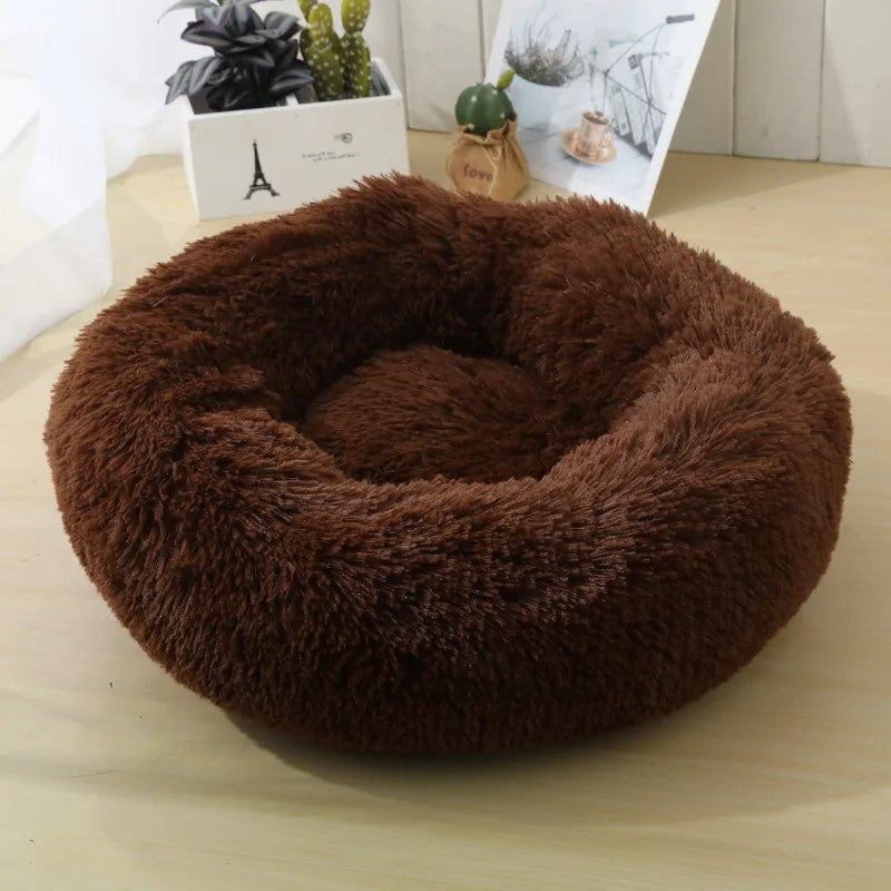 Cama Redonda Para Gatos Casa Macia Pelúcia Longa Ninho Cama Para Animais de Estimação Cesta Para Cães Produtos Para Animais de Estimação Almofada Tapete Animais Sofá Para Dormir Terno Para o Inverno