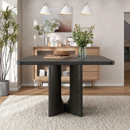 Selyra Modern Solid Wood Square Counter Height Dining Table, 54-inch, Seats 8, Easy Assembly