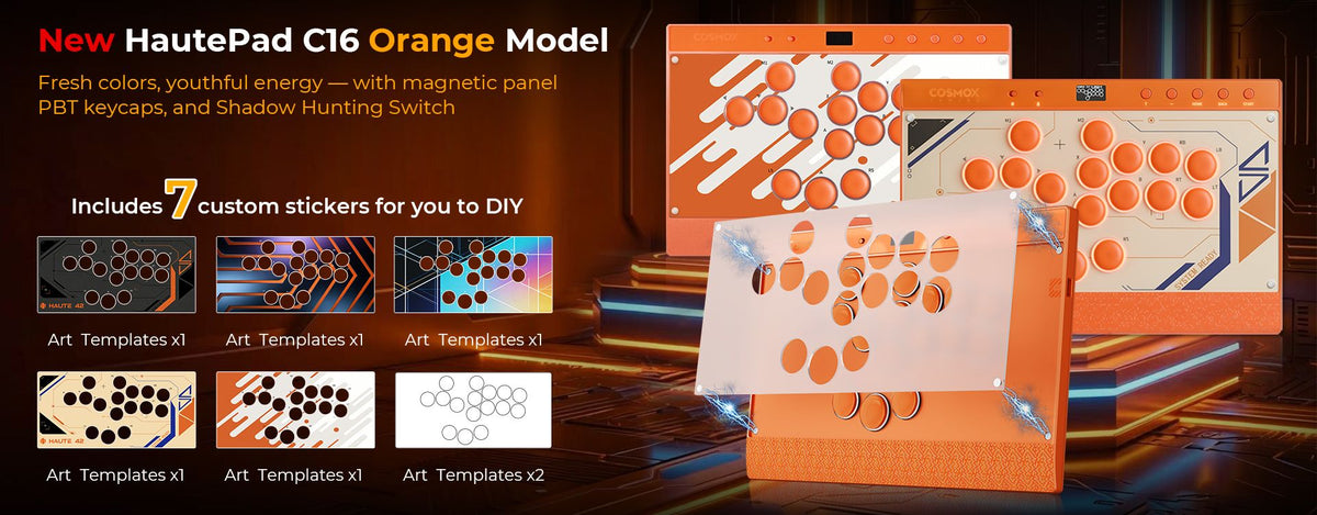 Haute42 Magnetic C16-S Joystick Hitbox Leverless Controller Stickless Arcade Stick Keyboard For PC/PS4/PS5/Switch Fight Sticks