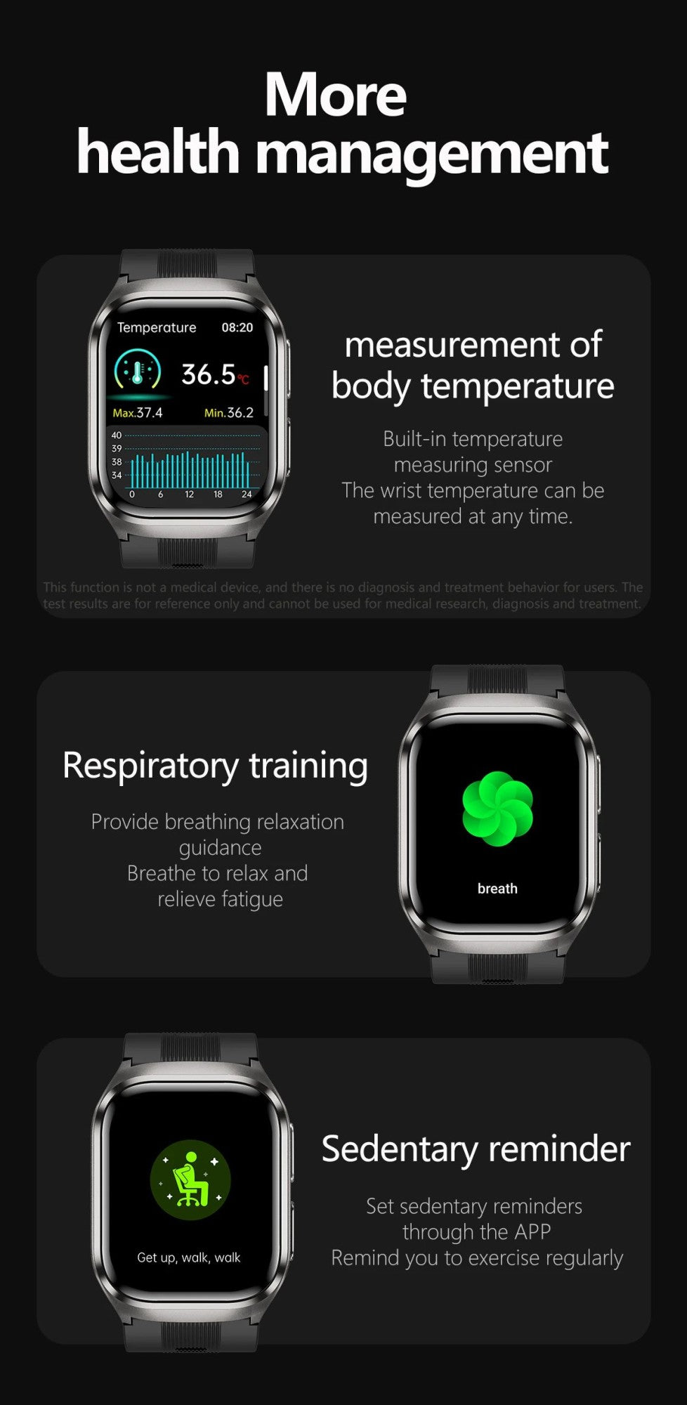 New Air Pump Airbag True Blood Pressure Health Measure Smart Watches Men Micro Physical Examination Fitness Sport SmartWatch NFC