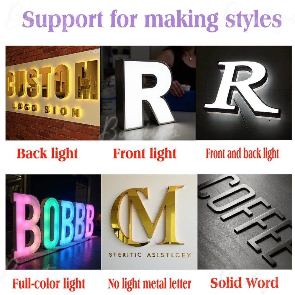 Custom LED Acrylic Light Box Sign Night Decor Interior Decoration Small Table and Wall Lamp Signage Room Sign
