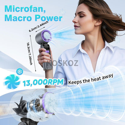 3 IN 1 Handheld Fan, Mini Fan with Flashlight and Cooling, with Air Turbo Cooling Fan for Outdoor Activities, Travel, Working