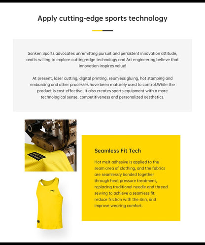 Lightweight Seamless Marathon Tank Top for Running Dry Fit Workout Sleeveless T-Shirt Singlet Shirt for Fitness