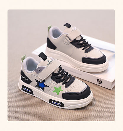 PU Leather Sport Shoes For Children 2025 Trend Fashion Teenager Girl's Sneakers Anti-slippery Kid's Tennis Shoes Running Shoes
