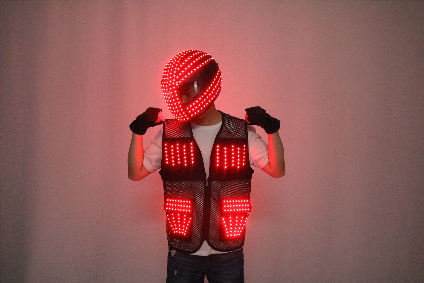 LED Robot Suit Stage Dance Costumes, Light Up Jacket, Strobe Luminous Clothing, Christmas and Halloween Party
