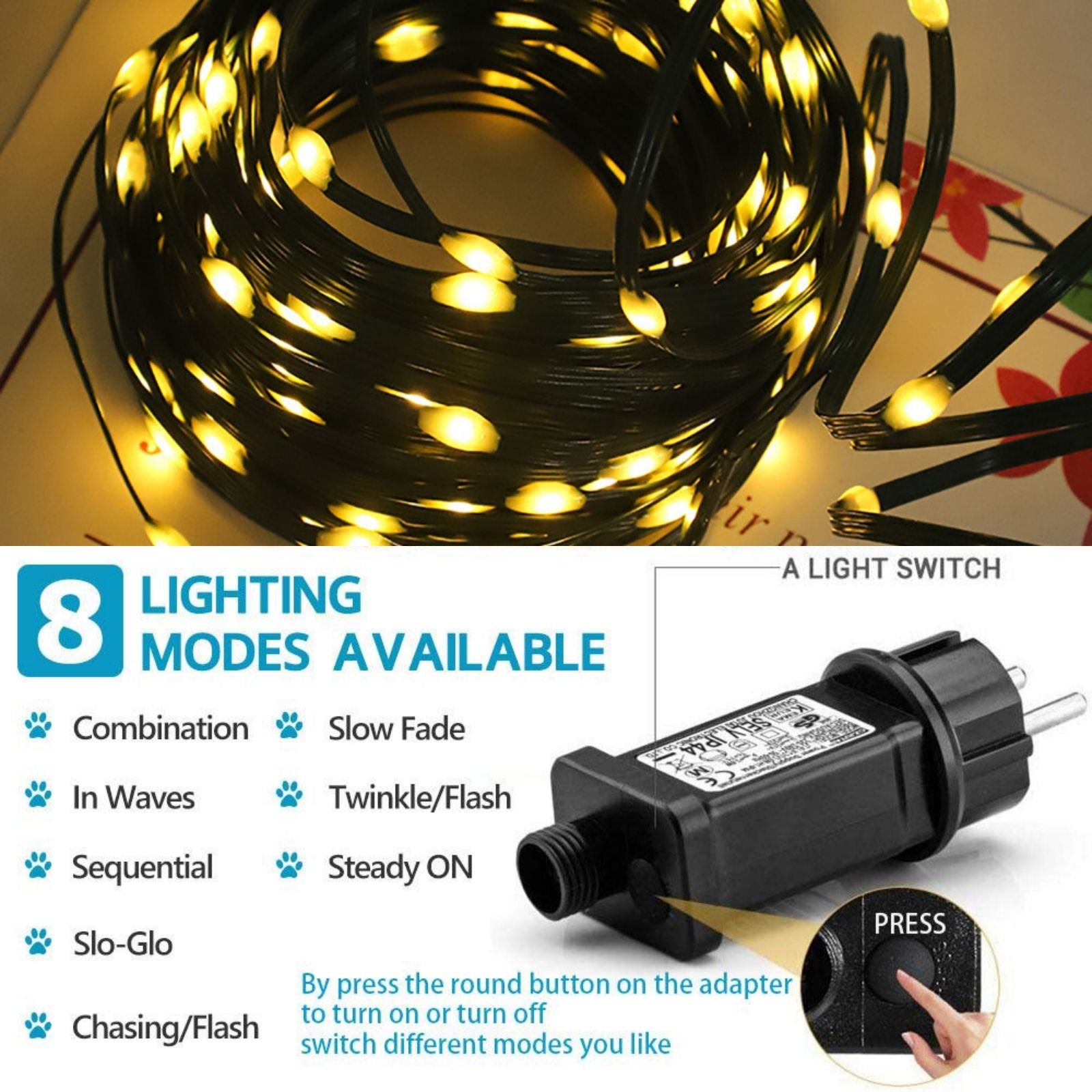 500/1000LEDs Fairy String Lights With Remote Control 50M 100M Christmas Garland Outdoor IP44 Waterproof For Tree Street Wedding