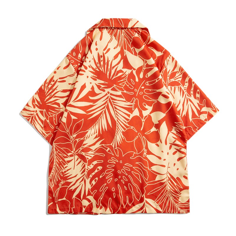 Summer men's floral shirt, designed in Hawaiian beach style, short sleeved casual shirt, ice silk quick drying loose top