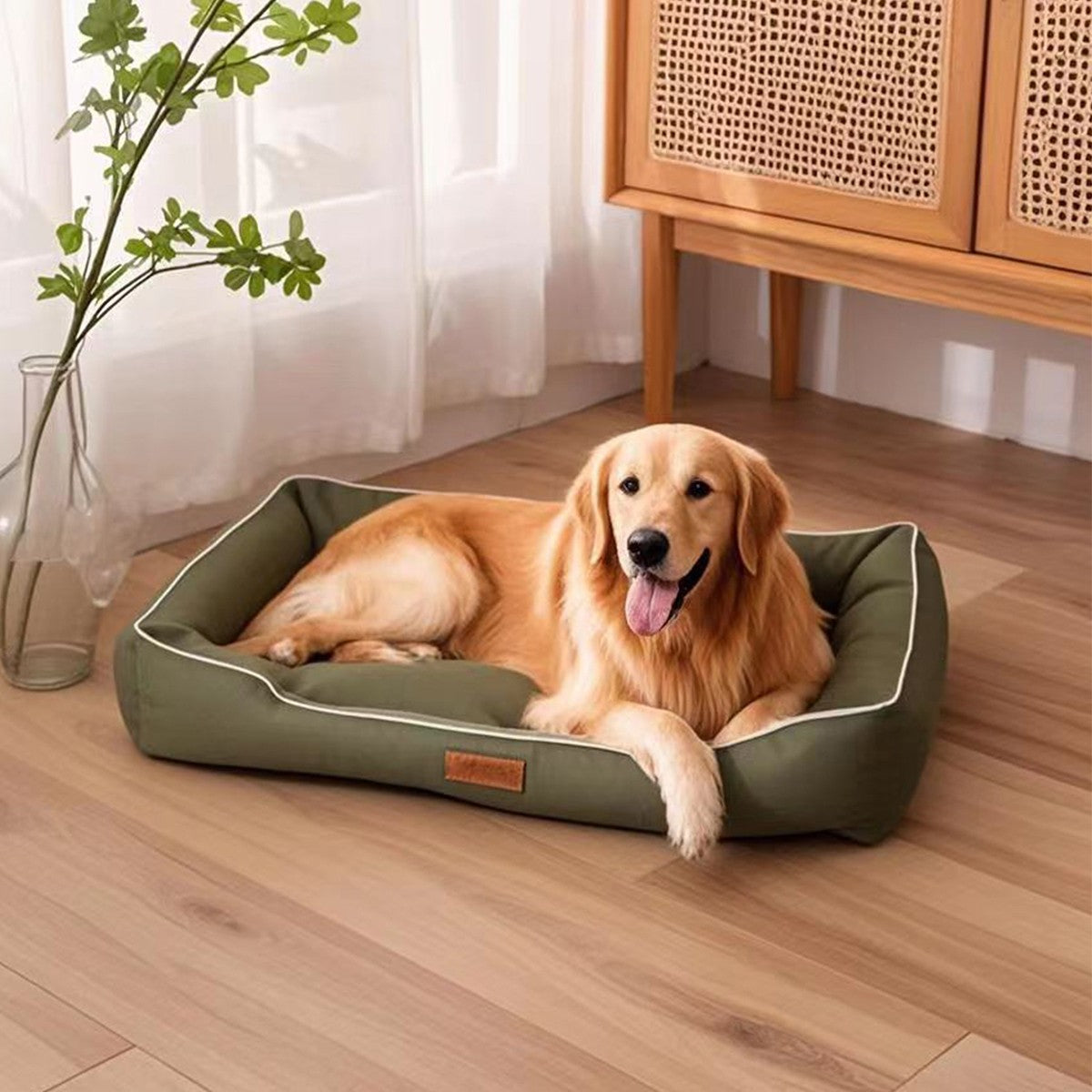 Cama de Cachorro Quadrada Quatro Estações para Colchão de Cachorro Grande, Cama para Gato Resistente à Mordida, Cama de Cachorro Macia e Espessada, Sofá Impermeável Casa para Pets