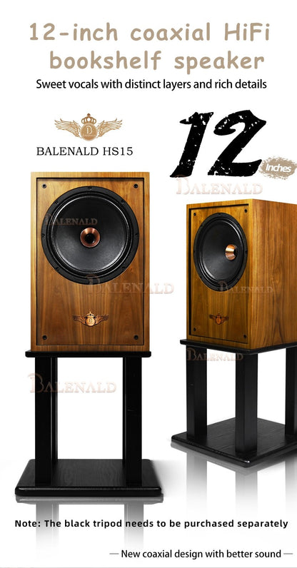 Caixas de som hifi Banlong de alta fidelidade coaxial de 12 polegadas, bookshelf, caixas de som de alta fidelidade, áudio passivo com acabamento em madeira.