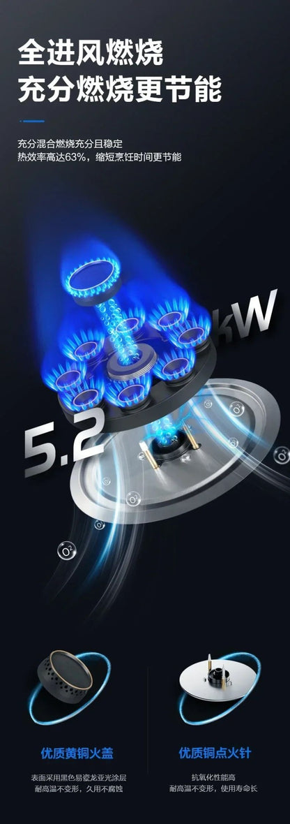 Energy-Saving Gas Cooker with Powerful Flame, Single Burner Natural Gas Cooktop for Home Kitchen AF