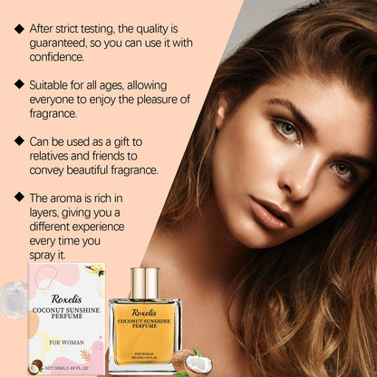 Roxelis Light Vanilla Coconut Perfume Fresh Light Fragrance Lasting Elegant Charming Women Fragrance Convenient Fresh Perfume